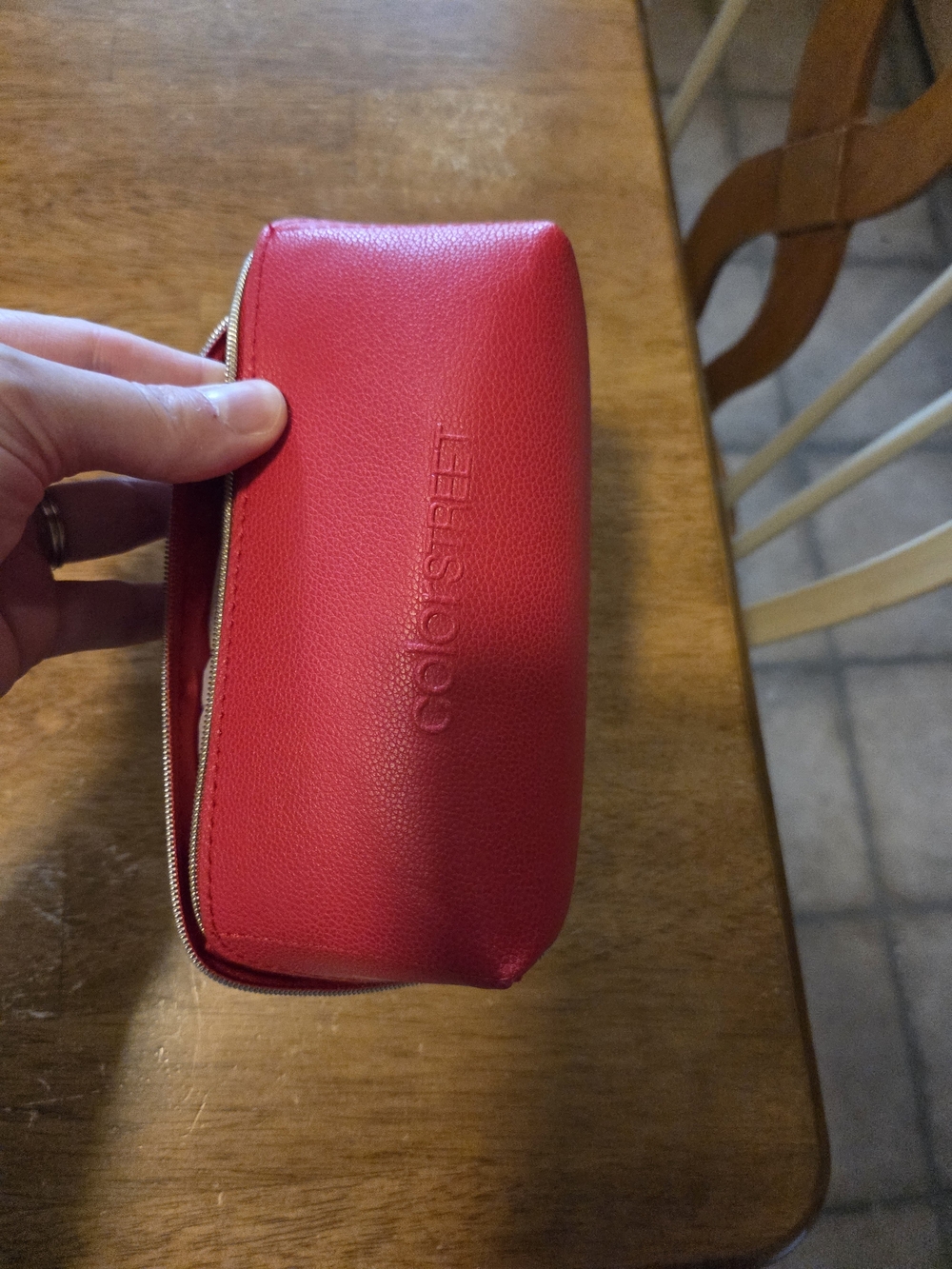 Color Street Bold Red Zipper Cosmetic Pouch